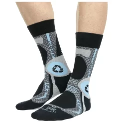Chaussettes La Chaussette De France Rando Recycled Gris Bleu