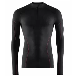 Sous-vêtement Techni. Nordique Falke Warm Zip Shirt Tight Fit Black Fuego