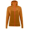 Polaire Salewa Puez Hybrid Polarlite W Full-Zip Hoody Golden Brown Melange