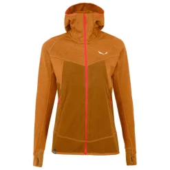 Polaire Salewa Puez Hybrid Polarlite W Full-Zip Hoody Golden Brown Melange