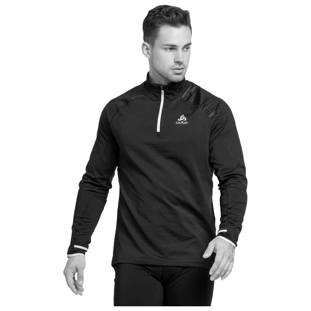 Tee-shirt De Trail Odlo X-Alp Ceramiwarm Mid Layer 1/2 Zip Black Lounge Lizard 3 Tee-shirt De Trail Odlo X-Alp Ceramiwarm Mid Layer 1/2 Zip Black Lounge Lizard – Image 3