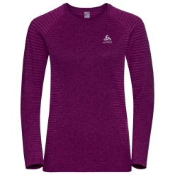 Tee-shirt De Trail Odlo Essential Seamless T-Shirt L/S Crew Neck Wmn Festival Fuchsia Melange