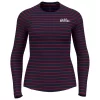 Sous-vêtement Technique Odlo Active Warm Originals Eco Stripes BL Top Crew Neck LS Dark Sapphire Sundried Tomato
