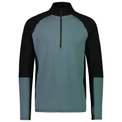 Sous-vêtement Technique Mons Royale Europe M's Olympus Half Zip Burnt Sage Black