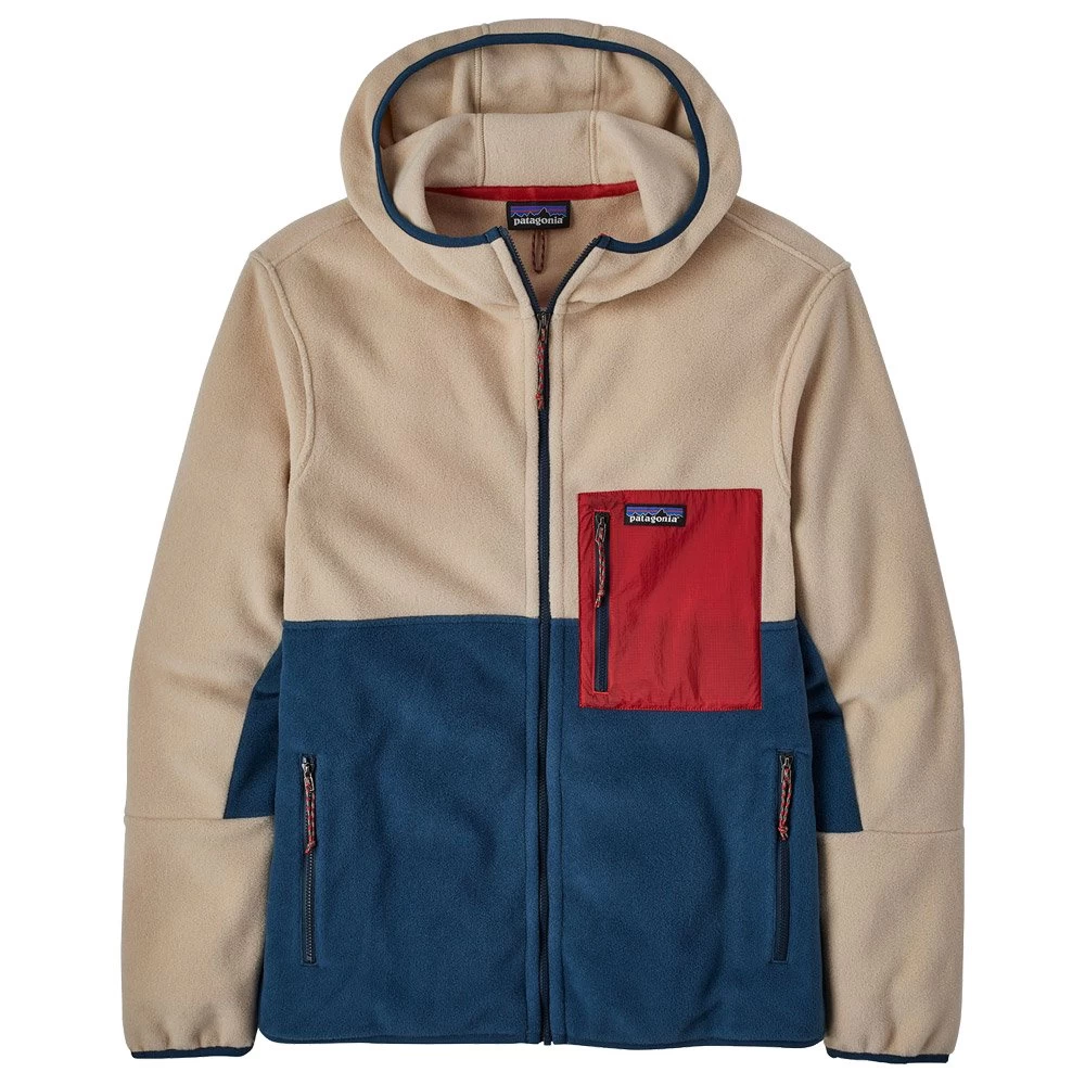Polaire Patagonia M's Microdini Hoody Tidepool Blue Oar Tan 1 Polaire Patagonia M's Microdini Hoody Tidepool Blue Oar Tan