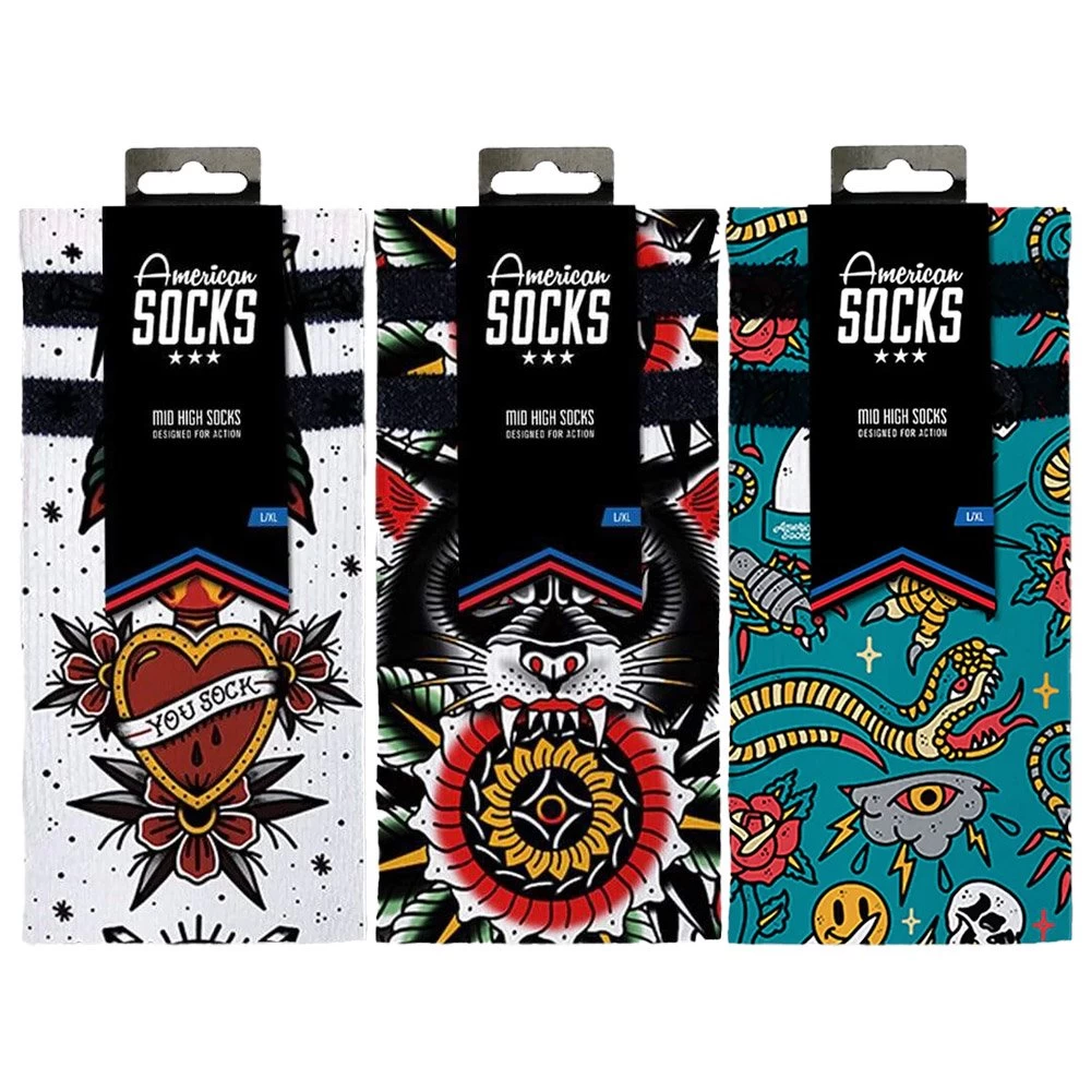 Chaussettes American Socks Giftbox Tattoo Collection 1 Chaussettes American Socks Giftbox Tattoo Collection