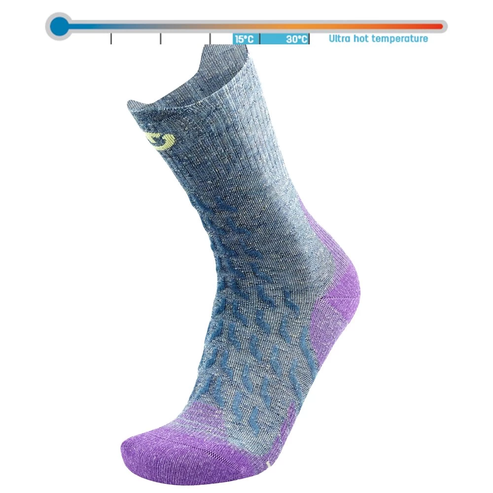 Chaussettes Therm-Ic Trekking Ultracool Linen Crew Lady Violet Gris 1 Chaussettes Therm-Ic Trekking Ultracool Linen Crew Lady Violet Gris