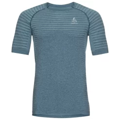 Tee-shirt De Trail Odlo Essential Seamless T-Shirt S/S Crew Neck Blue Wing Teal Melange