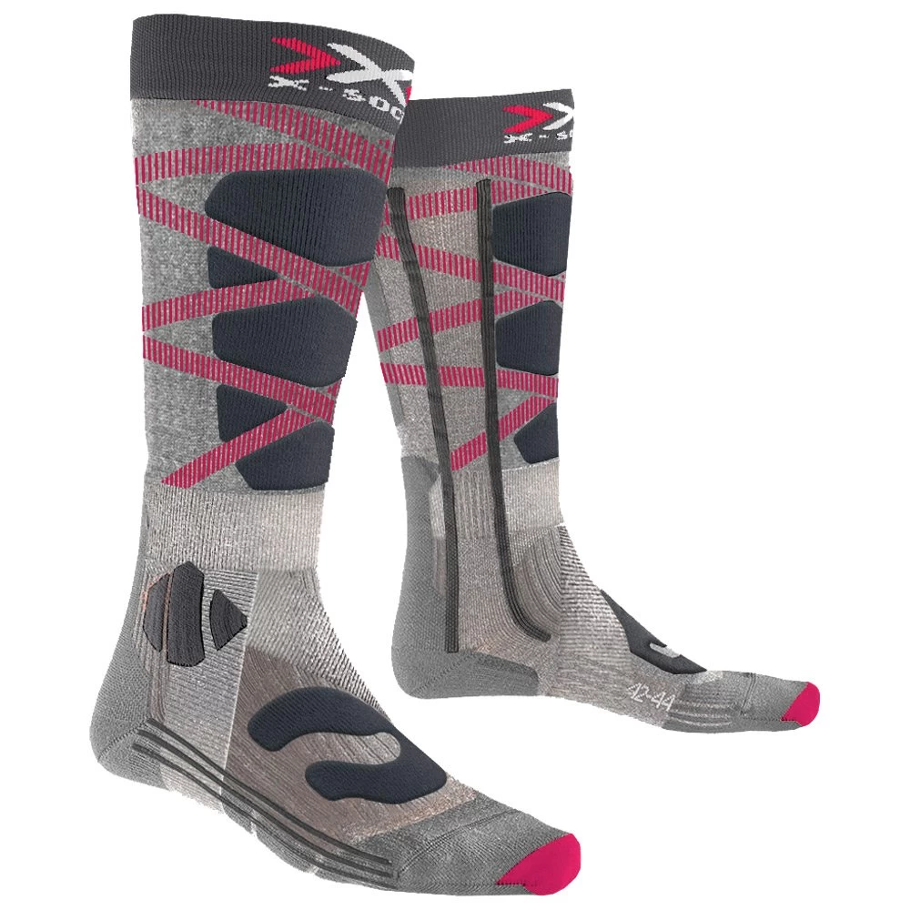 X-Socks Chaussettes X Socks Ski Control 4.0 Gris Rose 2 X-Socks Chaussettes X Socks Ski Control 4.0 Gris Rose – Image 2