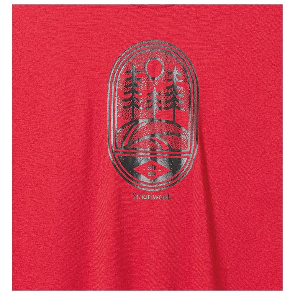 Tee-shirt De Rando Smartwool Mountain Trail Graphic Short Sleeve Slim Rythmic Red 2 Tee-shirt De Rando Smartwool Mountain Trail Graphic Short Sleeve Slim Rythmic Red – Image 2