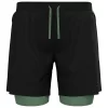 Short De Trail Odlo X-Alp Trail 6 Inch 2-In-1 Short Black, Loden Frost