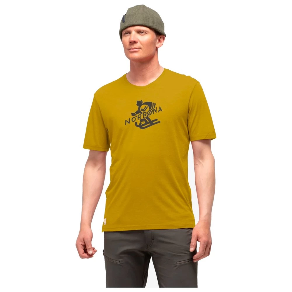 Tee-shirt De Rando Norrona Svalbard Wool Golden Palm 3 Tee-shirt De Rando Norrona Svalbard Wool Golden Palm – Image 3