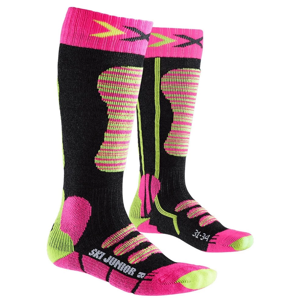 X-Socks Chaussettes X Socks Ski Junior Fuschia Jaune 1 X-Socks Chaussettes X Socks Ski Junior Fuschia Jaune