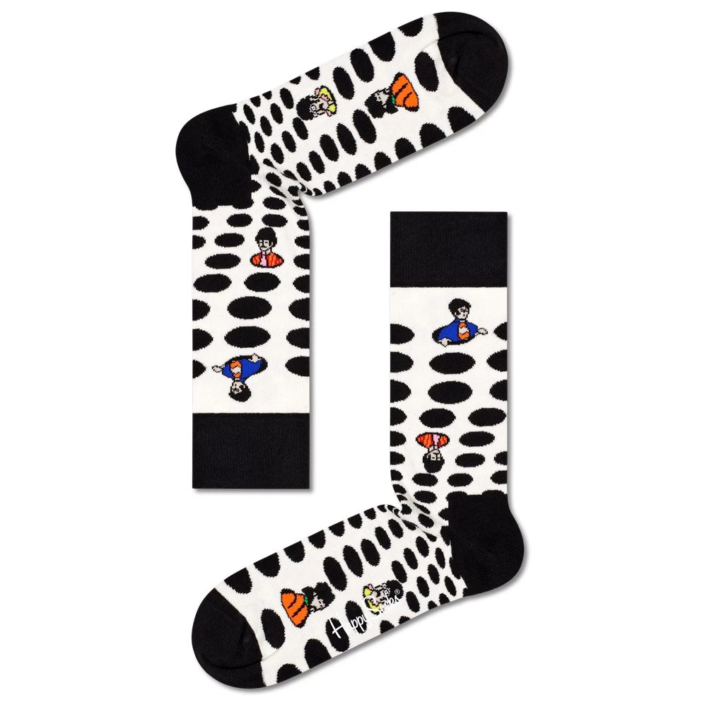 Chaussettes Happy Socks Beatles Silhouettes Noir Blanc 1 Chaussettes Happy Socks Beatles Silhouettes Noir Blanc