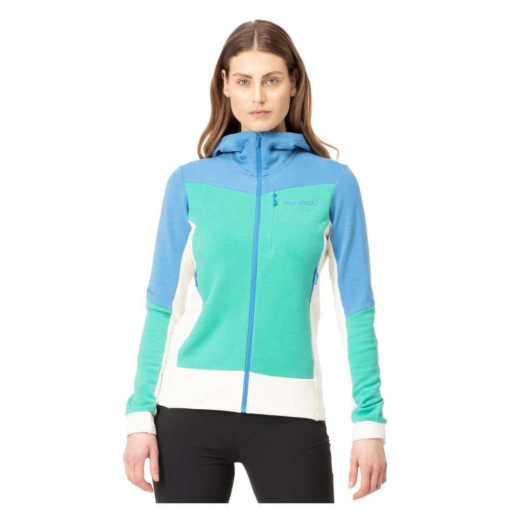 Polaire Norrona Women's Falketind Warmwool2 Stretch Zip Hood Campanula Arcadia 3 Polaire Norrona Women's Falketind Warmwool2 Stretch Zip Hood Campanula Arcadia – Image 3