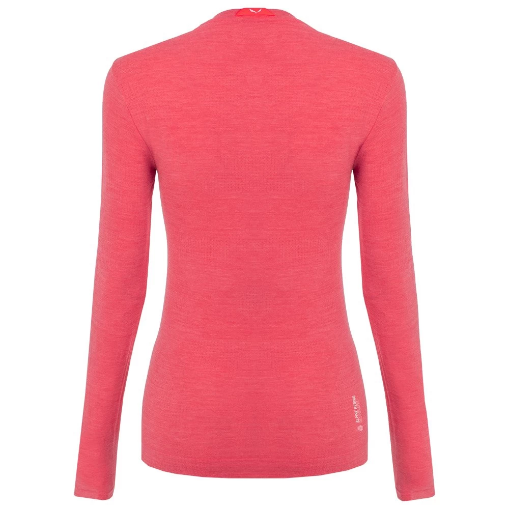 Sous-vêtement Technique Salewa Zebru Fresh Merino Responsive LS Tee W Calypso Coral 2 Sous-vêtement Technique Salewa Zebru Fresh Merino Responsive LS Tee W Calypso Coral – Image 2