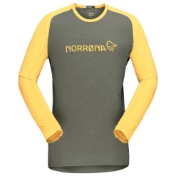 Maillot VTT Norrona Fjørå Equaliser Lightweight LS Olive Night Lemon Chrome