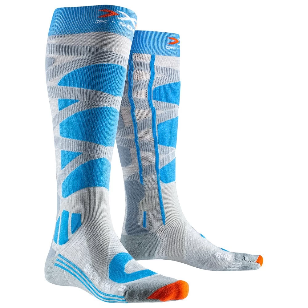 X-Socks Chaussettes X Socks Ski Control 4.0 Wmn Grey Melange Turquoise 1 X-Socks Chaussettes X Socks Ski Control 4.0 Wmn Grey Melange Turquoise