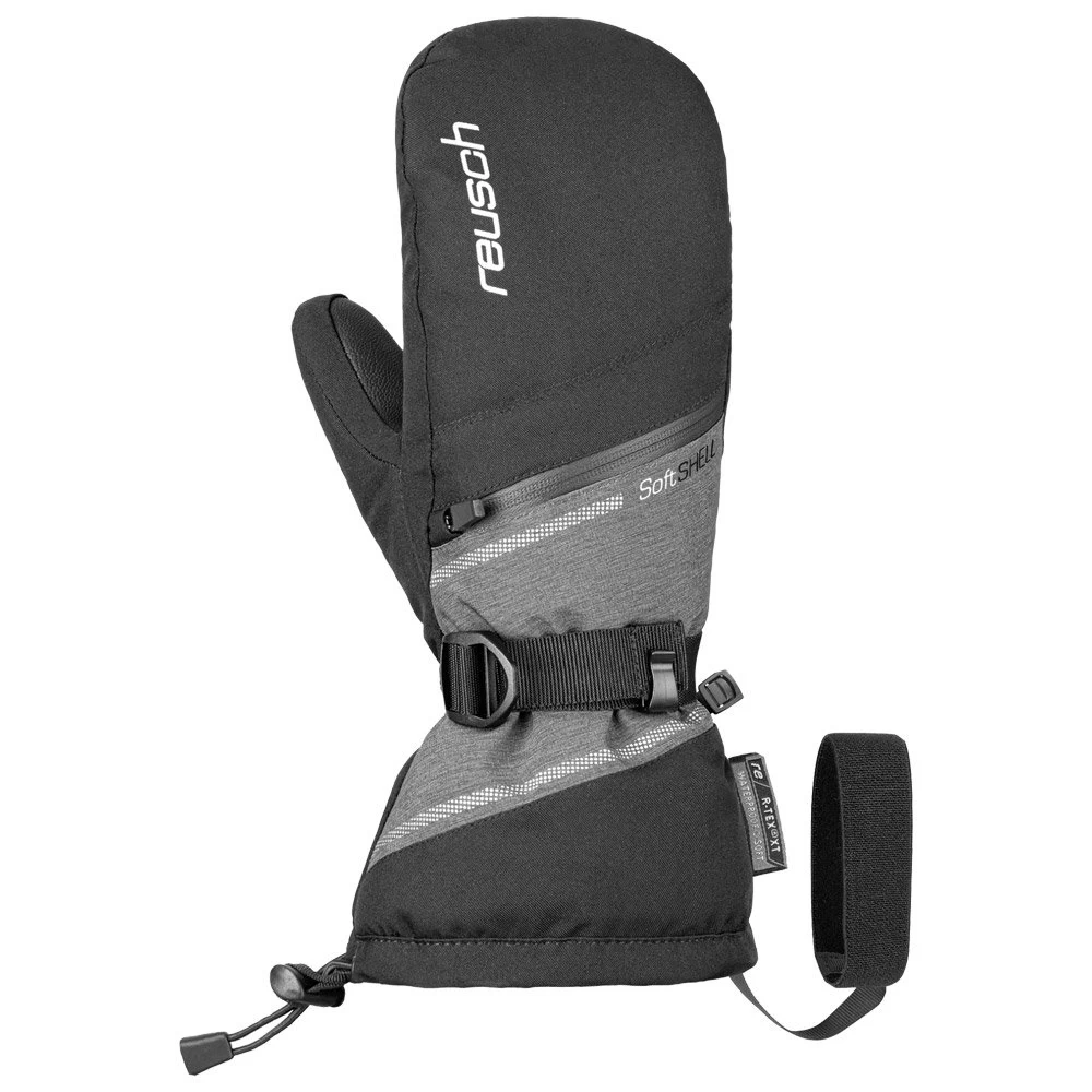 Moufles Reusch Demi R-Tex Xt Mitten Black Grey Melange Silver 1 Moufles Reusch Demi R-Tex Xt Mitten Black Grey Melange Silver