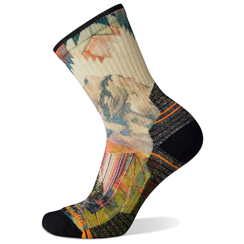 Chaussettes Smartwool W's Hike Light Cushion Mountain Print Crew Natural 1 Chaussettes Smartwool W's Hike Light Cushion Mountain Print Crew Natural