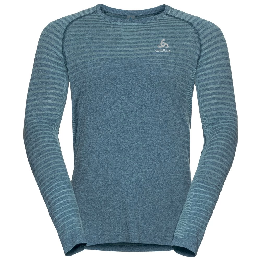 Tee-shirt De Trail Odlo Essential Seamless T-Shirt L/S Crew Neck Blue Wing Teal Melange 1 Tee-shirt De Trail Odlo Essential Seamless T-Shirt L/S Crew Neck Blue Wing Teal Melange