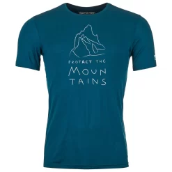 Tee-shirt De Rando Ortovox 150 Cool Mtn Protector Tshirt M Petrol Blue