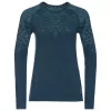 Sous-vêtement Technique Odlo Kinship PW 200 BL Top Crew Neck LS Wmn Blue Wing Teal Melange