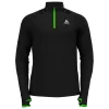 Tee-shirt De Trail Odlo X-Alp Ceramiwarm Mid Layer 1/2 Zip Black Lounge Lizard