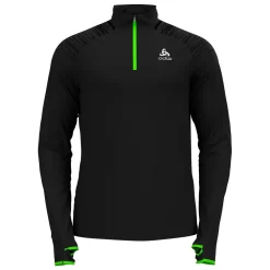 Tee-shirt De Trail Odlo X-Alp Ceramiwarm Mid Layer 1/2 Zip Black Lounge Lizard