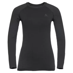 Sous-vêtement Technique Odlo Performance Warm Eco Top Crew Neck Ls Wmn Black Graphite Grey